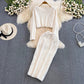 Fashionable suit for women round neck knitted sweater two-piece set        S4127