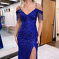 Spaghetti Straps Sequins Long Prom Dresses, Newest 2023 Evening Party Dresses, Mermaid Prom Dresses        S3733