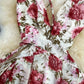 Seaside Holiday Chiffon Floral Holiday Dress, Backless Hollow Binding High Waist Slit Long Dress     S4404