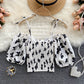 Cute Bow Off Shoulder Crop Top      S4394
