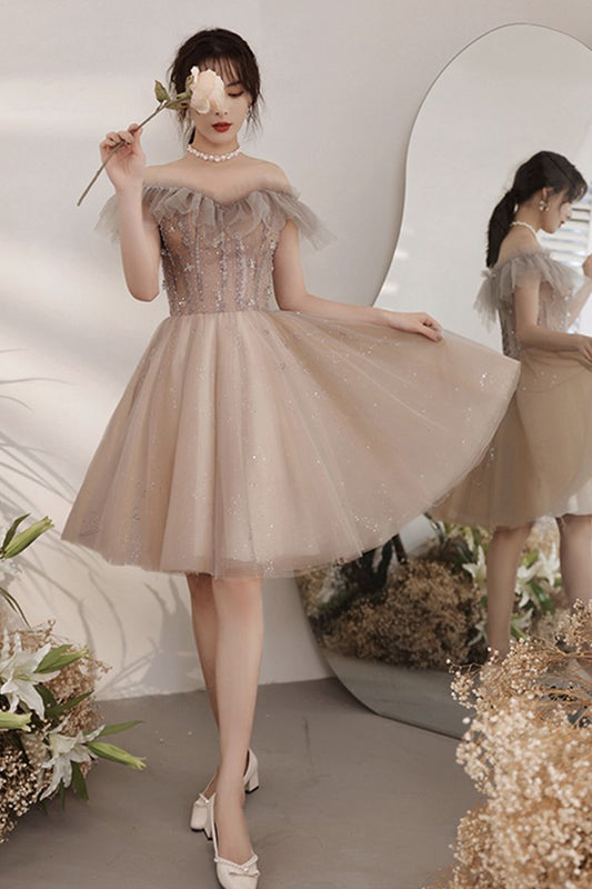 Cute tulle short A line prom dress party dress      S3225