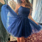 A-Line Straps Appliques Short Homecoming Dress      S3282