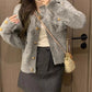 2023 new style gray knitted sweater jacket women's  cardigan top      S3389