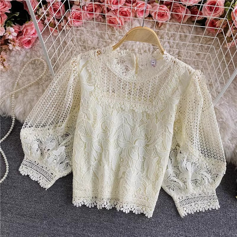 Retro short lace shirt     S3910