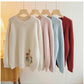 embroidered round neck sweater for women sweet style sweater      S4832