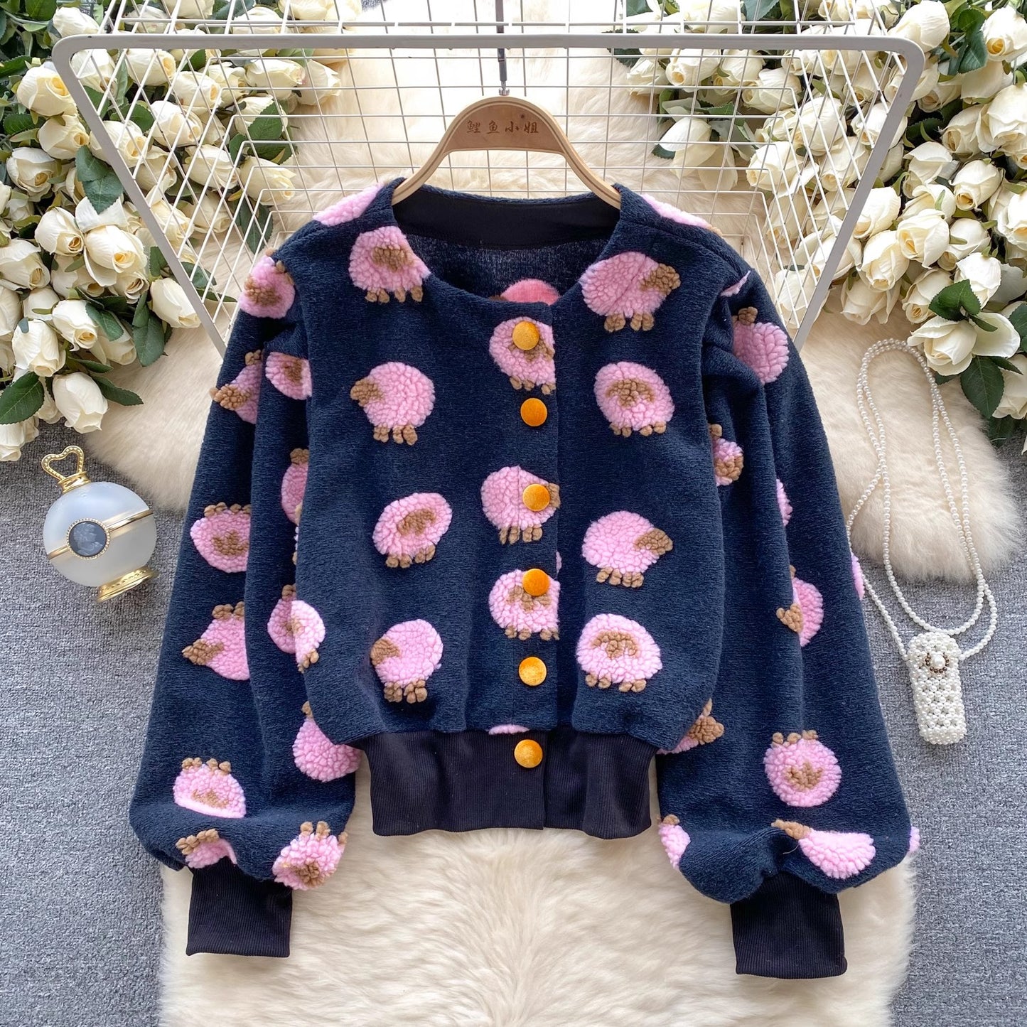 floral cardigan short jacket women      S4486