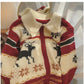 Christmas jacquard long-sleeved sweater jacket for women knitted cardigan    S4846