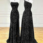 Unique Velvet Sequin Mermaid Burgundy Long Prom Dress, Burgundy Formal Evening Dress     S3572