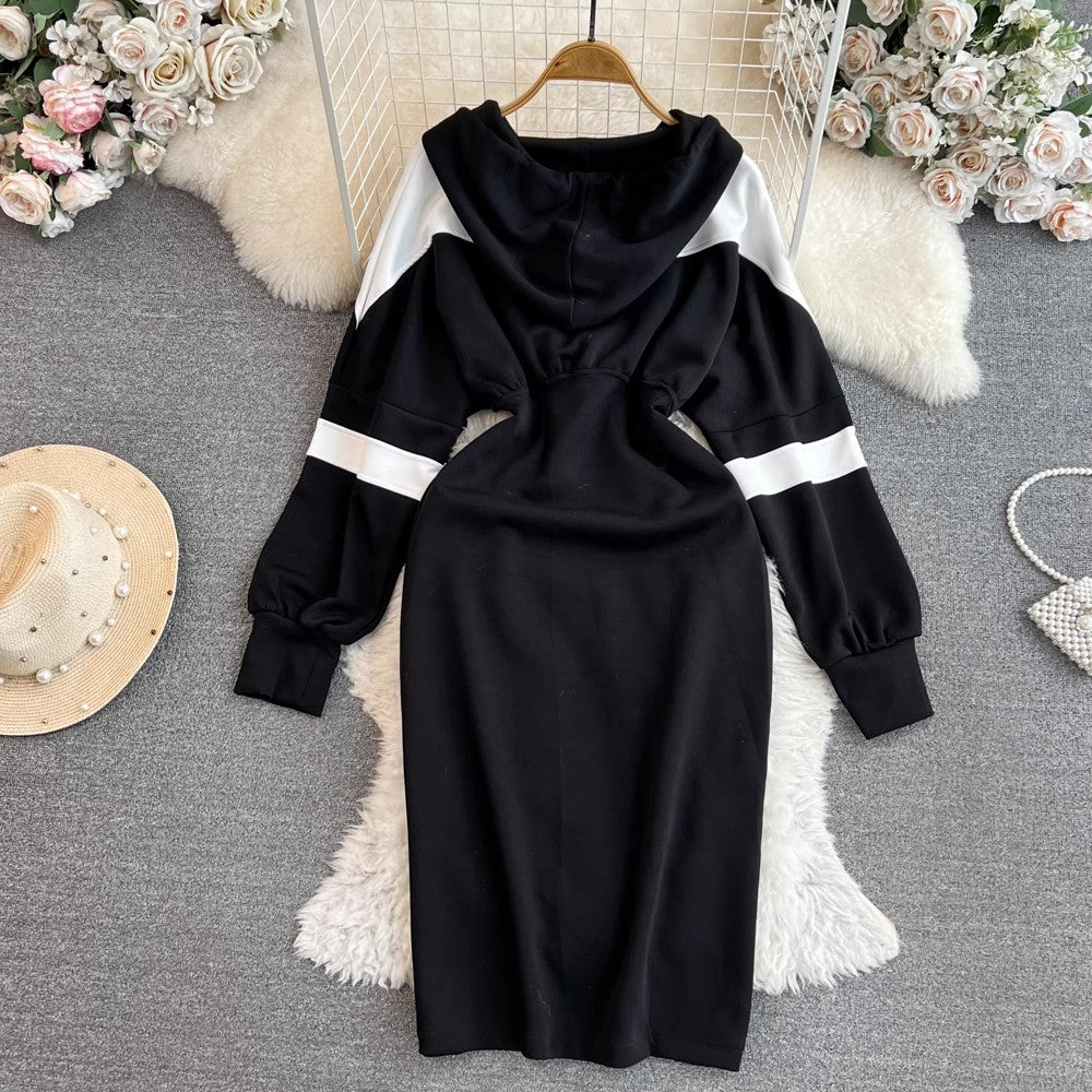 black casual dress for women new design sweatshirt skirt     S4178