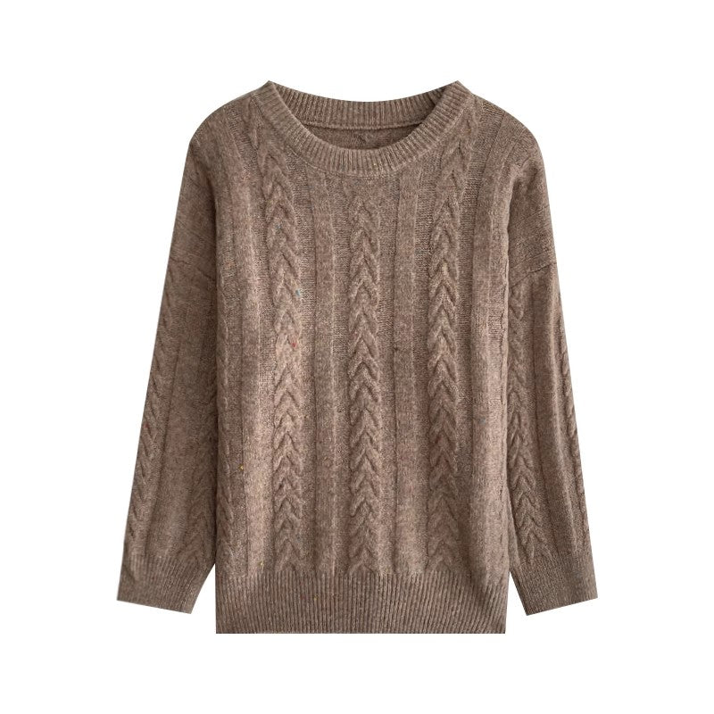 solid color round neck sweater soft knitted sweater top     S4754