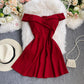 sexy off-shoulder A-line dress    S4033