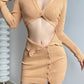 hot girls knitted short cardigan sweater skirt two-piece set     S3395