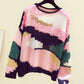 Cute Colorful Long Sleeve Sweater Round Neck Sequins Sweater    S4371