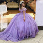 V Neck Off The Shoulder Asymmetrical Puffy Skirt Ball Gown Prom Formal Dresses with Sleeves        S3830