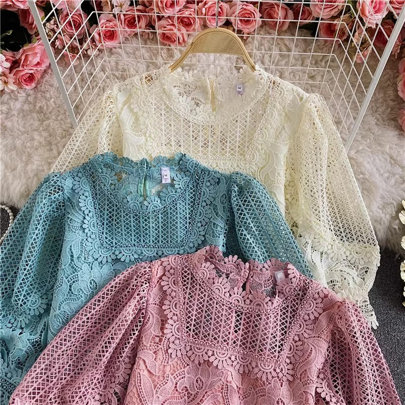 Retro short lace shirt     S3910