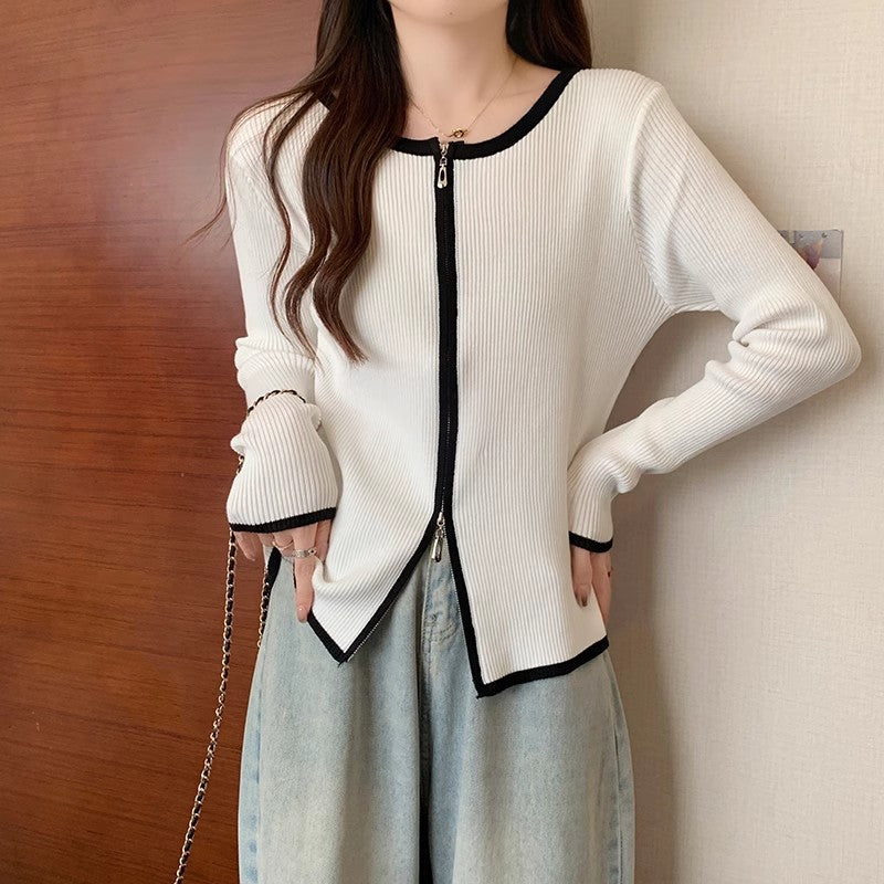 Plus size loose long-sleeved knitted cardigan women's new sweater coat     S3412