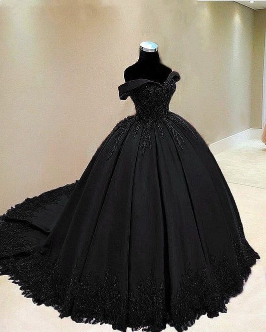 Ball Gown Prom Dresses Black Prom Dresses Party Gowns    S2809