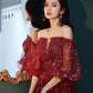 Round Neck Tulle Sequin Short Prom Dress, Homecoming Dress       S3349