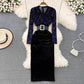 V-neck pleated stitching hip dress      S3905