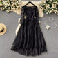 French retro lace dress for women long skirt      S4623