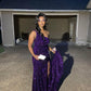 Sexy Purple Sequin Mermaid Prom Evening Dresses,Evening Party Dresses     S3611
