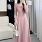 Red Dress Women's Square Neck Mid-Long  Skirt    S3467