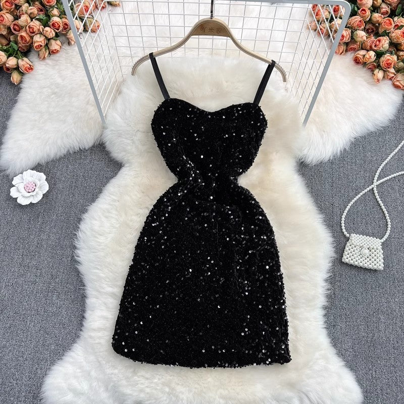 fashion mid-length sequined suit jacket two-piece sexy dress    S4022