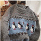 vintage style jacquard round neck sweater for women long-sleeved sweater trendy     S4802