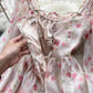 Girly Dress. Floral Bubble Sleeves Gently Princess Dress     S4432