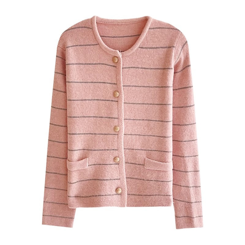 Sweet knitted cardigan round neck sweater jacket    S4728