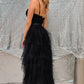 Lace Corset High-Low Party Dress with Ruffles      S3068