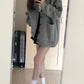 gray knitted sweater coat cardigan women's top     S3394