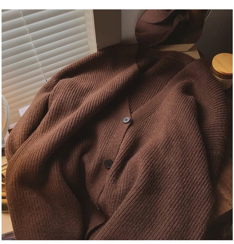 Solid color sweater for women long-sleeved sweater jacket     S4821