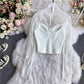 sexy see-through halter neck lace shirt for women      S3889