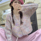 Knitted Cardigan Women's New Style French Retro V-Neck Sweater       S3402