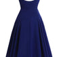 Blue Chiffon Short Bridesmaid Dresses, Knee Length Wedding Party Dress      S2880