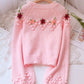 Sweet Flowers Long Sleeve Sweater       S4375