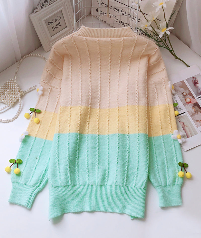 Lovely Flowers Long Sleeve Sweater      S4374