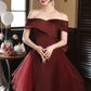 Elegant Off Shoulder Mermaid Burgundy Long Prom Dress, Mermaid Burgundy Formal Dress, Burgundy Evening Dress      S3193