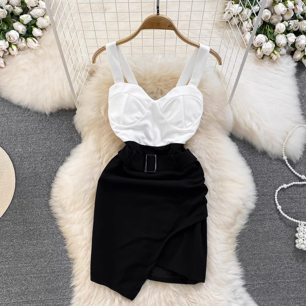 Fashion Sexy Tube Top Suspender Dress Fashion Irregular Dress for Women      S4198