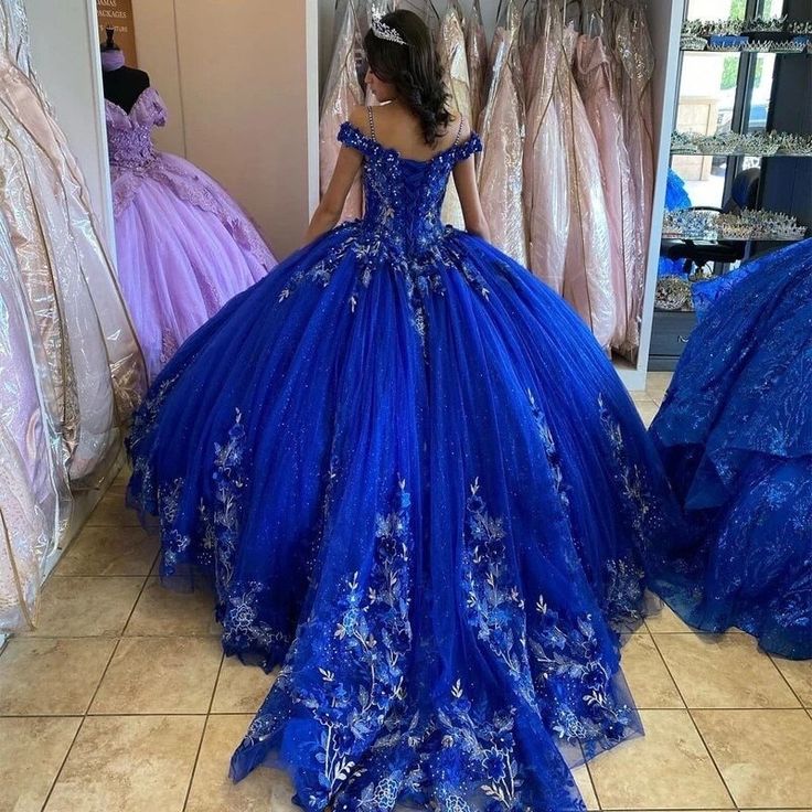 Quinceanera sweet 15 Ball Gown dress, off shoulder long prom dress     S3481