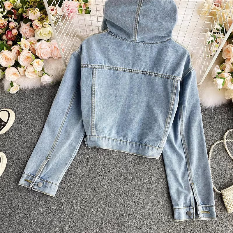 New Denim Jacket Women's Jacket Long Sleeve Top     S4130