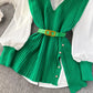 white shirt tops for women knitted vest two-piece set     S4047
