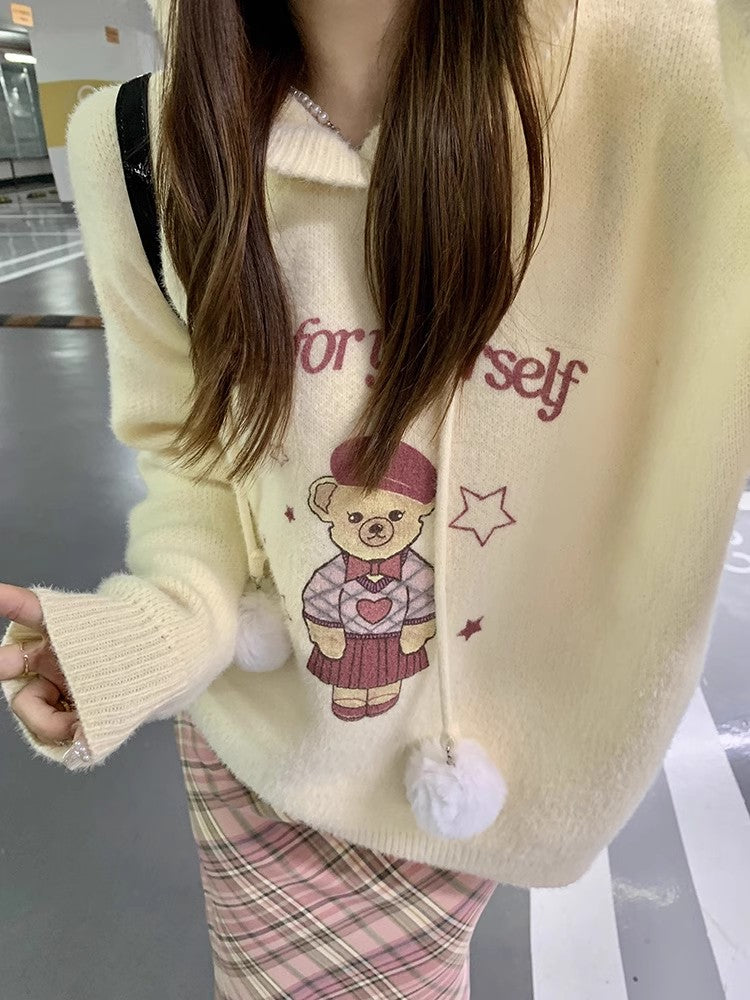 cute bear long-sleeved sweater     S4752