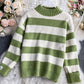 Simple Stripe Long Sleeve Sweater       S4381