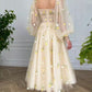 Prom Dress Pastel yellow corset dress, fairy tale romantic retro corset dress, bridesmaid dress       S3120