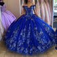 Quinceanera sweet 15 Ball Gown dress, off shoulder long prom dress     S3481