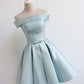 Simple A-Line Satin Short Prom Dress, Satin Homecoming Dress      S3560