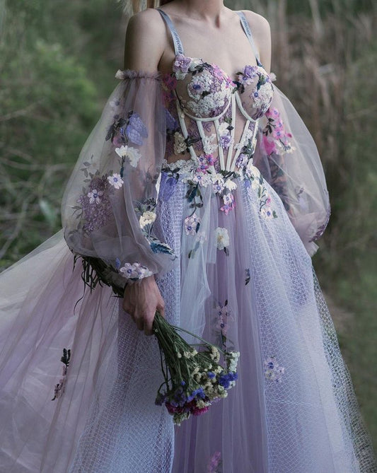 Unique fairy tail Occasion dress , prom dress ,dreamy Wedding Dress ,Beach wedding dress    S2705