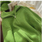 Solid color half-zip sweater jacket for women short knitted top  S4868